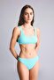 Regular Fit Wrinkled Textured Turquoise Bikini Bottom G4009Ax26Sm