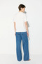 Floral Embroidered Cotton T-Shirt - White - 6