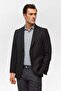 Black Regular Patterned Mono Collar 6 Drop Jacket - 3
