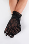 Black Lace Ruffle Bridal, Wedding, Engagement, Event, Prom Party Gloves, Short Lace Gloves - 3