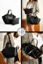 Original Luxury Soft Leather Stylish Hand and Shoulder Bag with Double Strap and Puppy Makeup Bag - 2