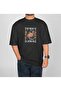 تي شيرت أسود مطبوع رقميًا من Think Oversize - 2