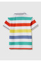 Boy's Light Mix Striped Logo Embroidered Polo Collar Little Boy T-Shirt - 2