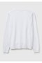 Women's white 100% cotton buttoned round neck cardigan - 2