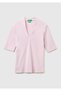 Women's Light Pink 100% Cotton Half Sleeve Deep V-Neck T-Shirt