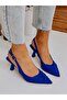 Cobalt Blue Satin (Bow) Bow Detail Women's Stiletto - 3