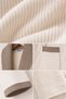 Women's Robe Set 100% Cotton Certified 2-Piece Contrast Striped Shawl Collar Robe and Head Towel Beige - 4