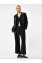 Culotte Fabric Trousers with Metal Accessory Detail and Pockets
