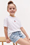 Cherry Embroidered Crew Neck Modal Girls' T-Shirt - 2