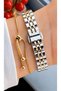 Original 2 Year Warranty Women's Wristwatch Gold Silver Color Steel Band+Bracelet Gift - 5