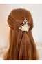 Handmade 2 Pieces Wedding Promise Henna Wedding Bridal Hairpin and Crown Hair Design Accessory Bun Buckle M19 - 5