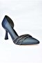 P246068504 Navy Blue Fabric Thin Heeled Women's Evening Dress Shoes - 8