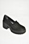 T996152002 Black Suede Thick Heeled Women's Shoes - 7