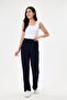 Line Women's Stretch Fabric Hook-and-Loop Closure Navy Blue Palazzo Pants
