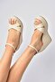 Beige Wedge Heeled Women's Shoes K820025109