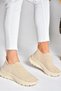P239503304 Beige Knitwear Fabric Women's Sports Shoes Sneakers - 6