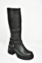 T996224009 Black Thick Heeled Women's Boots - 6