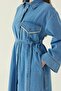 Lace Detailed Denim Dress Blue - 5