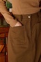 Large Pocket Gabardine Skirt Brown - 5