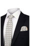 Ecru Patterned Silk Tie Set