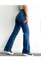 Freda 90's Women's Dark Blue Loose Jean Trousers Palazzo