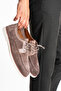 Genuine Leather Men's Loafer Shoes Mink Casual Suede Daily Comfortable Lace-Up Model Ravenna