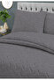 Milena Double Bedspread Set 260X240Cm - 100% Polyester Modern with Flounces and 2 Pillows - Antra - 4