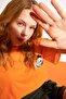 Women's Short Shadow Panda Orange T-Shirt - 6
