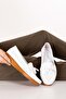 Women's Genuine Leather Comfortable Summer Perforated Casual Shoes Pyt.1300 White - 5