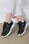 Women's Black High Sole Sneakers - 27089 - 2