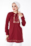 Embroidered Tunic Claret Red - 13185