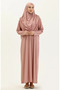 Large size practical prayer dress with bag 1975-10 dusty rose