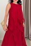 Red Dress with Volants on the Front, Sleeveless, Long Dress 3450 - 4