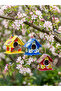 3 Pcs Tiny Bird House, Garden Tree Ornament, Decorative Bird's Nest, Handmade