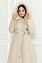 Hidden Zipper Hooded Coat Beige 19211 - 2