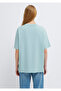 Logo Printed Green T-Shirt Loose Fit / Comfortable Loose Cut 1613884-71456 - 6