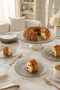 Füme 7 Piece Set | |   Belinda Glass Dessert & Cake Set 7 Pieces Smoked | |   Footed Presentation Stand Cake Presentation Stand Glass Plate Footed Display Stand Cookie Dowry Gift Glass Product Treat Tableware Presentation Table Decoration - 4