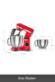 Mastermaid Chef Ultra D2000W Dijital Ekranlı Hamur Yoğurma Makinesi Imperial Red 7L - 3