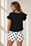 Women's Black Ruffled Sleeve Camisole T-Shirt TSH-19000417 - 5
