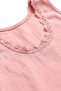 Girl's 100% Cotton Undershirt with Ribbed Thick Straps and Lace Detail, Special Flexible Fit (8018) - 2