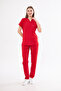 Red High Cotton Lycra Bat Sleeve Doctor Nurse Jersey Scrubs Surgical Team - 5