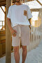 Arte Burgundy Striped Cotton Men's Shorts - 6