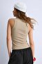 3 Pieces of Ribbed Fitted Viscose Blended Strappy T-Shirt - 4
