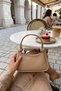Mink D29 Hand and Shoulder Baguette Bag with Adjustable Strap and Single Zipper Compartment