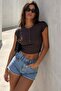 Smoked Henley Snap Closure Women's T-Shirt Mg2306