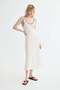 Linen-blend slip dress