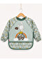 Long Sleeve Wearable Liquid-Proof Activity and Feeding Bib with Pocket 40X32 cm Cute Teddy Bear and Little Boy Pattern for 0-3 Years Old - 3