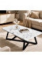 White Marble Stone Top Sleek Design Coffee Table For Modern Living Room Sofa Table 100 CM