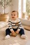 Baby Boy Teddy Bear Appliqued Striped Top and Bottom 2-Piece Set 2-Piece Seasonal 3-6-9-12 Months - 4