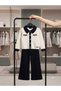 Girl's Pearl Buttoned Knitwear Cardigan Solid Color Knitwear Trousers 2-Piece Set - 5